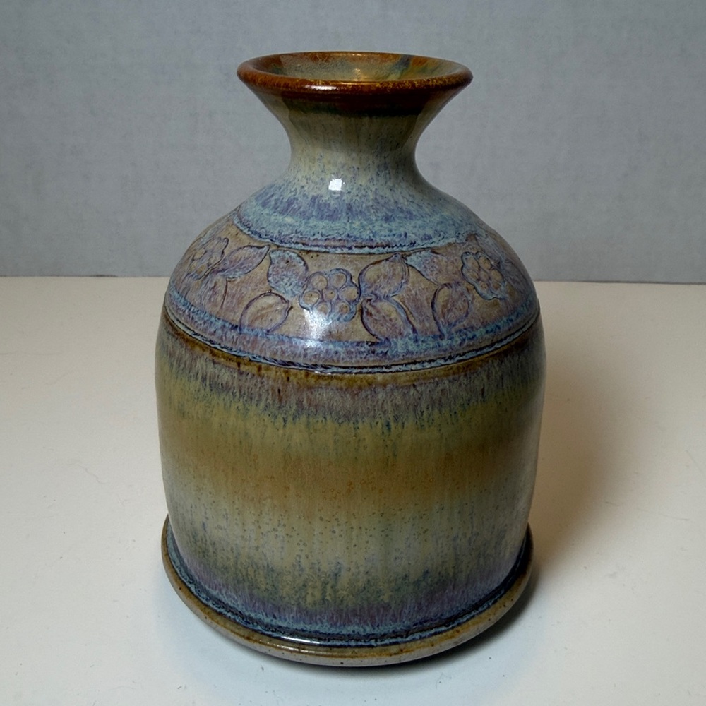 Greg Olson California Signed Art Pottery Stoneware Bud Vase
